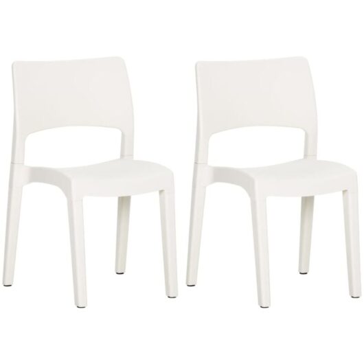 Garden Chairs 2 pcs White Polypropylene Vidaxl