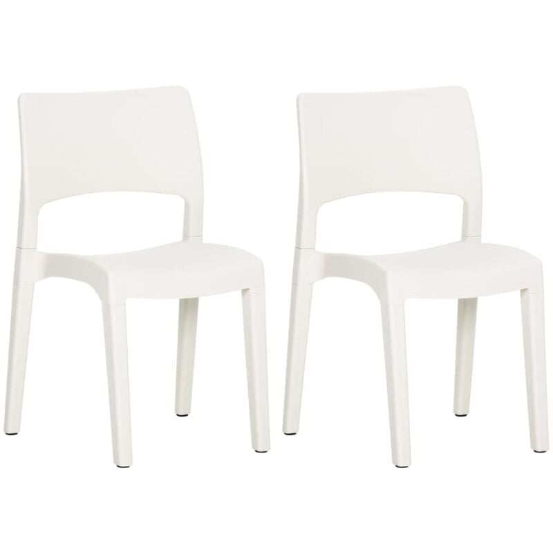 Garden Chairs 2 pcs White Polypropylene Vidaxl
