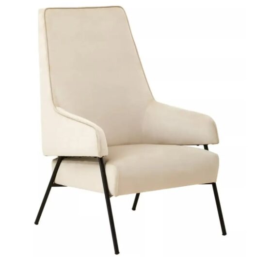 Herriman Velvet Bedroom Chair In Cream