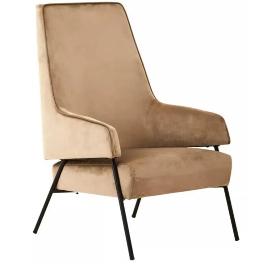 Herriman Velvet Bedroom Chair In Mink
