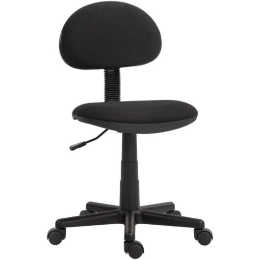 Homcom - Armless Office Chair with Adjustable Height 360° Swivel Wheels Black