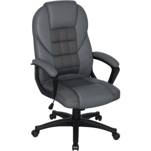 Homcom - Executive Office Chair with High Back, Computer Chair, Charcoal Grey