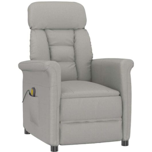 Massage Chair Light grey 70.5 x 96.5 x 95 cm Polyester Vidaxl
