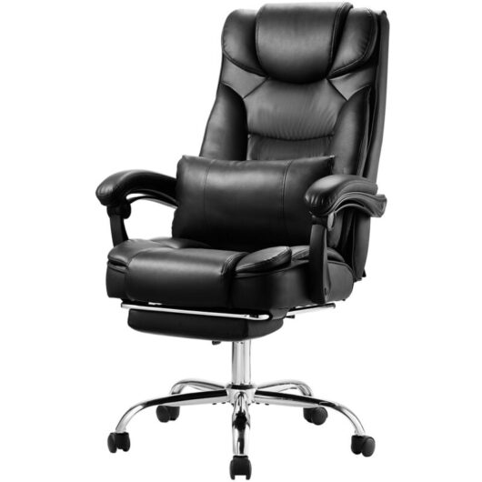 Mophorn Executive Chair, High Back Office Chair with Footrest & Lumbar Support, Ergonomic Design with 135° Recline & Adjustable Height, PU Leather