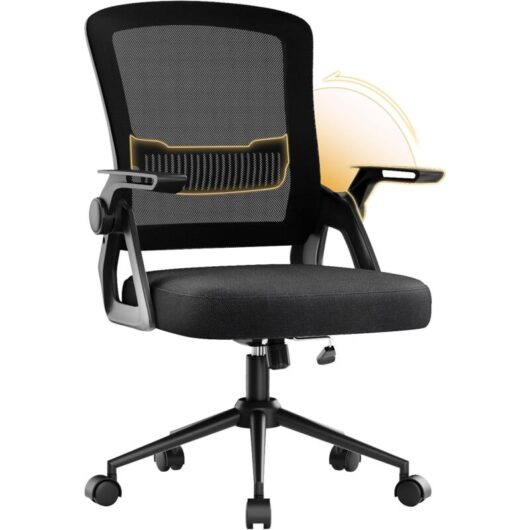 Naspaluro - Office Chair Ergonomic Desk Chair with Lumbar Support - Computer Swivel Office Chair - Adjustable Rocking Function 90-105° - Height
