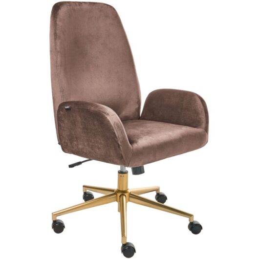Office Chair CLARE Velvet Brown