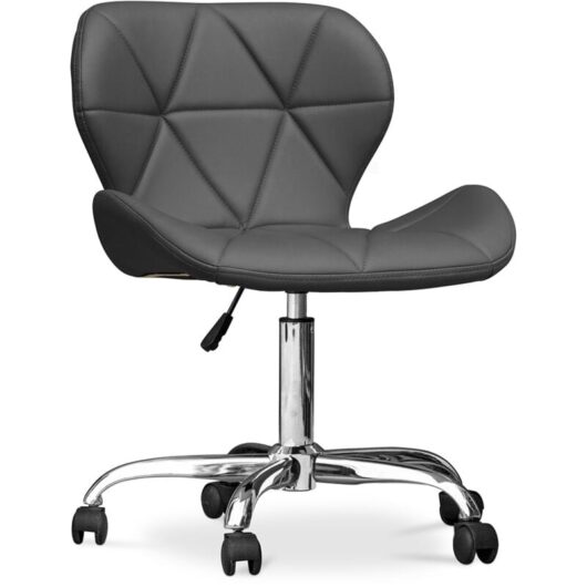 Office Chair with Wheels - Swivel Desk Chair - Upholstered in Leatherette - Wito Grey