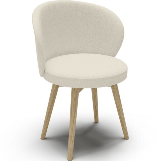 Privatefloor - Bouclé Fabric Upholstered Armchair - Lounge Chair - Yuna White