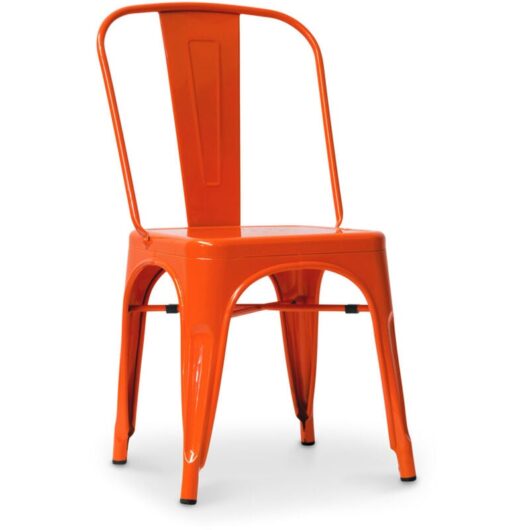 Privatefloor - Steel Dining Chair - Industrial Design - New Edition - Stylix Orange