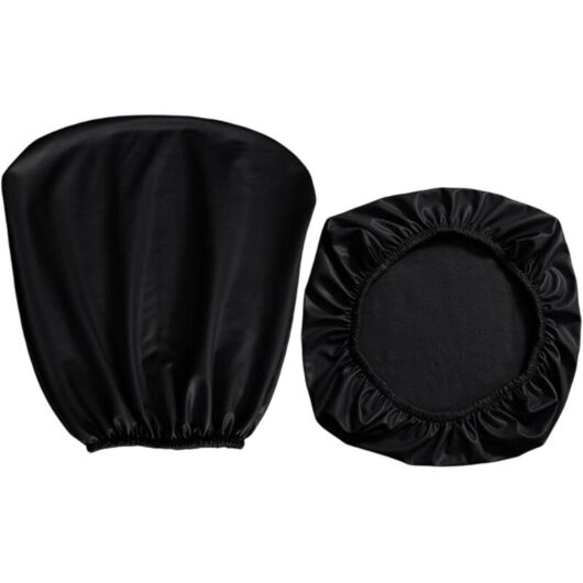 Pu Office Chair Cover Removable Stretch Armchair Slipcover Swivel Chair Protector Waterproof Oilproof for Banquet Home, Black