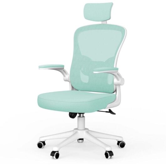 Rattantree - Office Chair Ergonomic Desk Chair Executive Swivel Computer Chair with Headrest Max Load 150kg Green/White