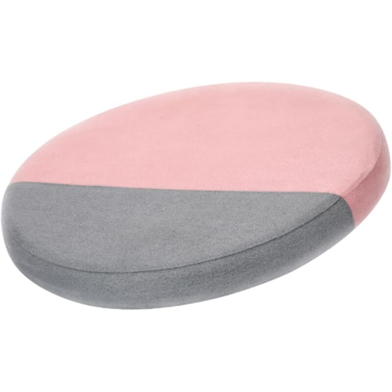 Round Seat Cushion, Round Chair Cushion, Thick Soft Chair Cushions, Detachable, 33 x 33cm, Grey + Pink, for Garden Chair, Office, Floor, Balcony,