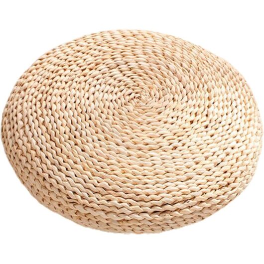 Round Seat Cushion, Tatami Futon Chair Cushion Floor Cushion Meditation Cushion, Straw Floor Cushion Office Chair Cushion for Relaxing 30 30cm