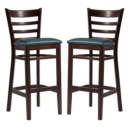 Sarnia Lascari Vintage Teal Faux Leather Bar Chairs In Pair