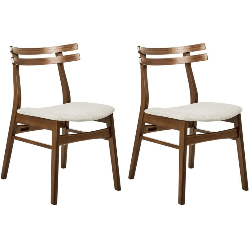 Set of 2 Dining Chairs CYNTHIANA Wood Light Beige