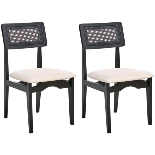 Set of 2 Dining Chairs RUBONIA Wood Black