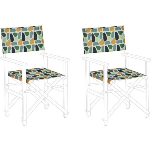 Set of 2 Garden Chair Replacement Fabrics CINE Multicolour