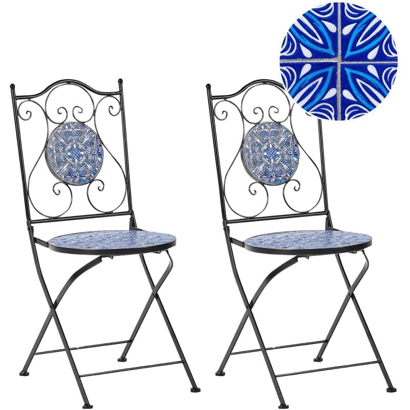 Set of 2 Garden Chairs CIGLIANO Metal Black