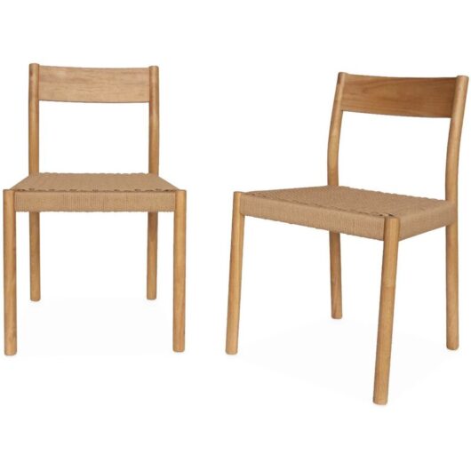 Sweeek - Pair of textured boucle chairs, Ella, Natural, 49.5x53x81 cm