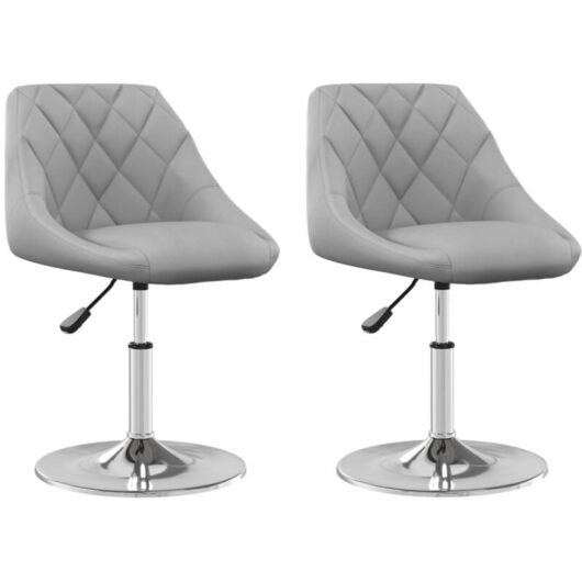 Swivel Dining Chairs 2 pcs Light Grey Velvet vidaXL