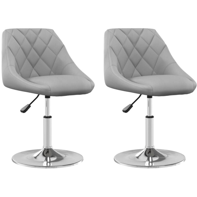 Swivel Dining Chairs 2 pcs Light Grey Velvet vidaXL