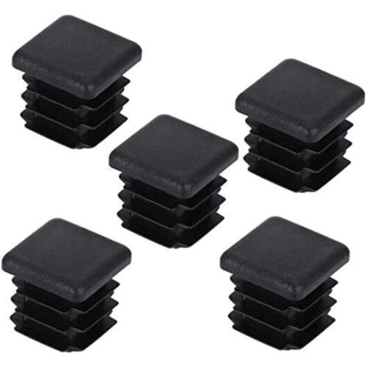 Tinor - 20pcs Chair Leg Caps, Square Pipe Caps, Plastic Square Post Caps for Furniture Feet Trampoline Cabinet Shelf Chair, 25 25mm