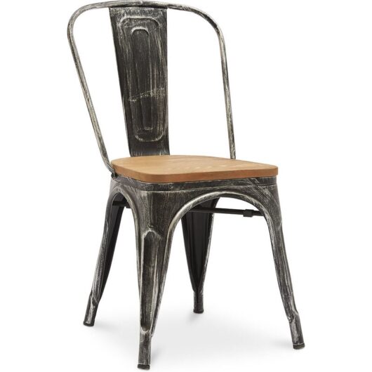 Tolix Style - Dining Chair - Industrial Design - Steel and Wood - New Edition - Stylix Industriel