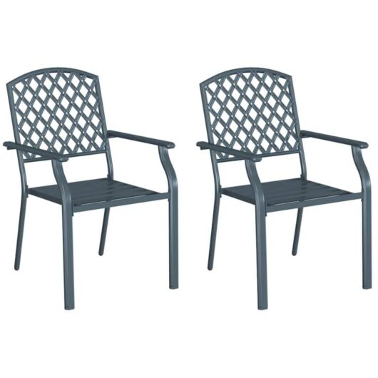 Vidaxl - Chair 2 pcs Anthracite 56 x 65 x 89cm Steel