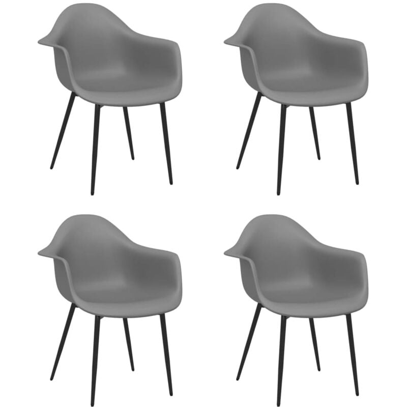 Vidaxl - Dining Chairs 4 pcs Grey pp