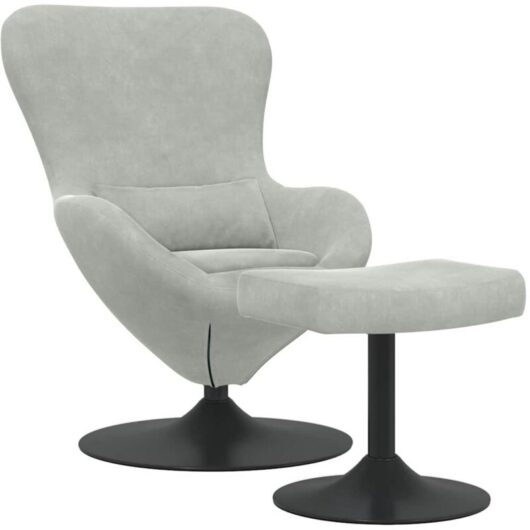 Vidaxl - Egg Chair 2 pcs Light grey 63 x 73 x 90 cm Velvet