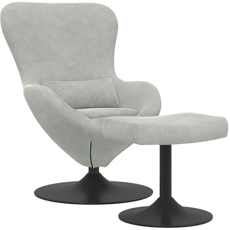 Vidaxl - Egg Chair 2 pcs Light grey 63 x 73 x 90 cm Velvet