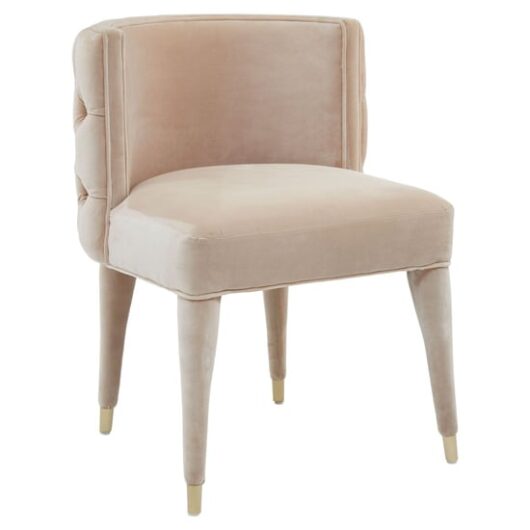 Vigap Upholstered Velvet Bedroom Chair In Beige