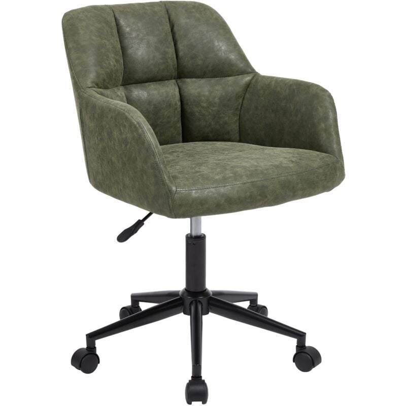 Wahson Office Chair in Velvet Upholstered Task Chair Height Adjustable Modern Swivel Desk Chair with Wheels for Home Office, Green