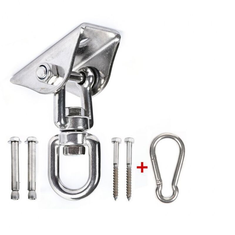 1 Pack White Ceiling Hooks for Hanging Chair, 360° Swivel Swing Hanging Hooks with Screws for Concrete, Wood, Playground, Greenhouse, Hanging Chair,