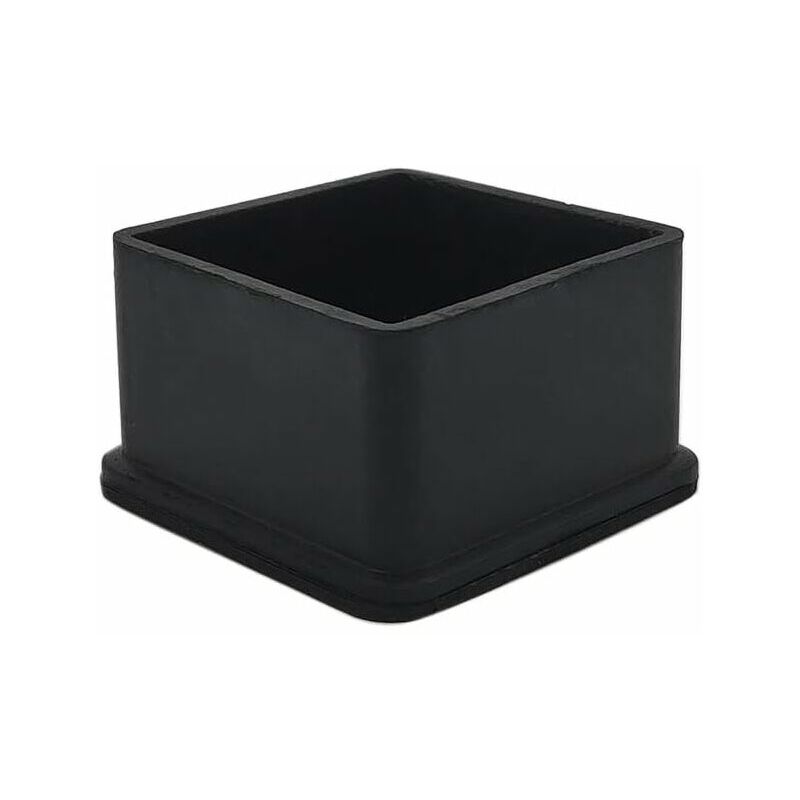 10-Pack Square Non-Slip Rubber Chair Leg Caps for Protecting Floor Furniture and Tables, 50mm x 50mm, 2 x 2, Black