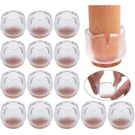 16 Pieces Chair Leg Protectors, 21-25mm Round Chair Pads, Silicone Chair Leg Protectors to Protect Floors from Scratches and Noise, Chair Leg Caps