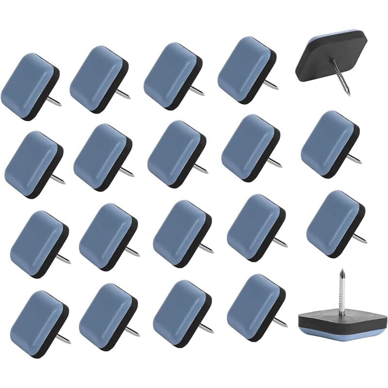 25 Pieces 25mm Teflon Furniture Glides, Self-Adhesive Gliders with Nails for Furniture, Self-Adhesive Glides for Chairs and Armchairs