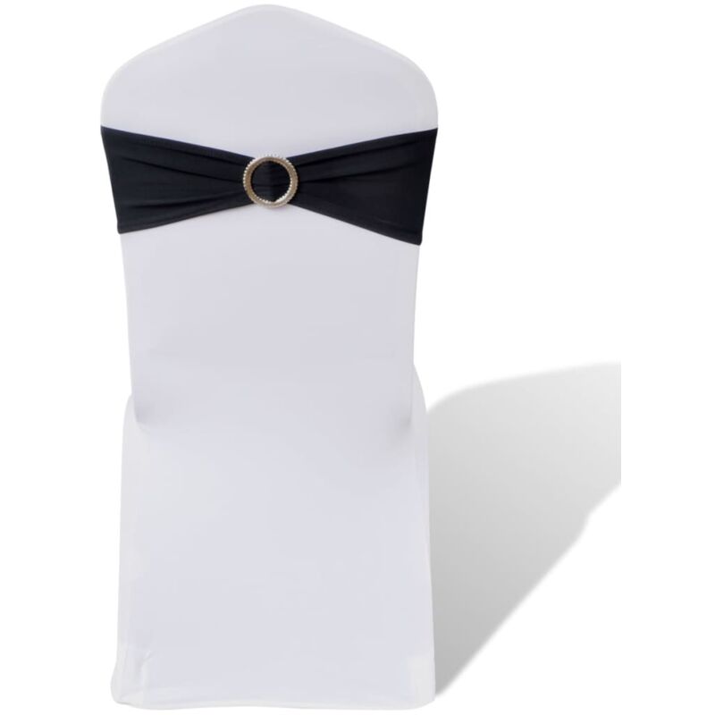 25 pcs Black Stretchable Decorative Chair Band with Diamond Buckle vidaXL