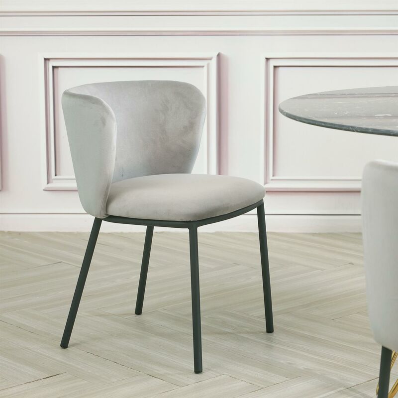 2x Mandy LIght Grey Velvet Chairs (Crib5 Standard)