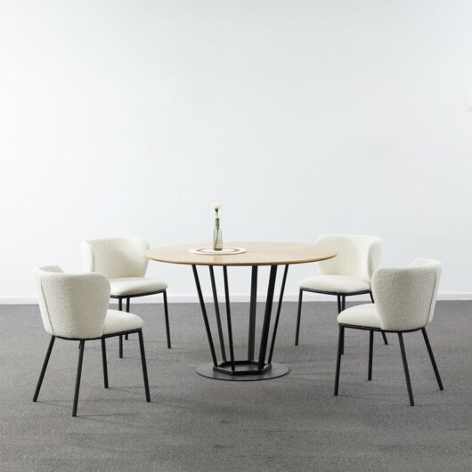 2x Mandy White Boucle Chairs