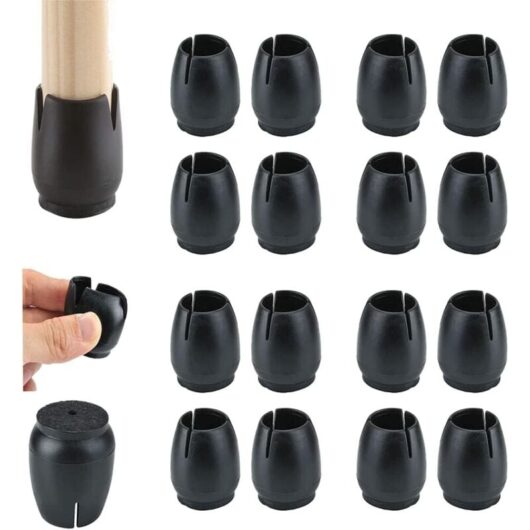 32 Pieces Chair Leg Protectors, Silicone Chair Caps, Chair Feet with Felt Pads, Silicone Chair Leg Protectors to Protect Floors from Scratches and