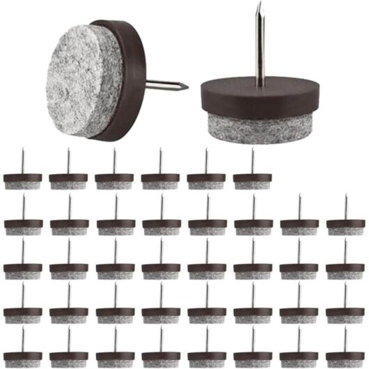 40 Pieces Nail-on Chair Glides 22mm Round Glides with Nails Furniture Glides Nail-on Felt Glides Nail-on Furniture Glides Nail-on Feet Furniture
