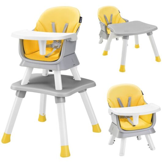 6-in-1 Baby High Chair Infant Feeding Chair Kids Stool w/Removable Tray &Cushion