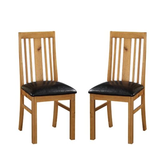 Adriel Light Oak Wooden Dining Chairs In Pair
