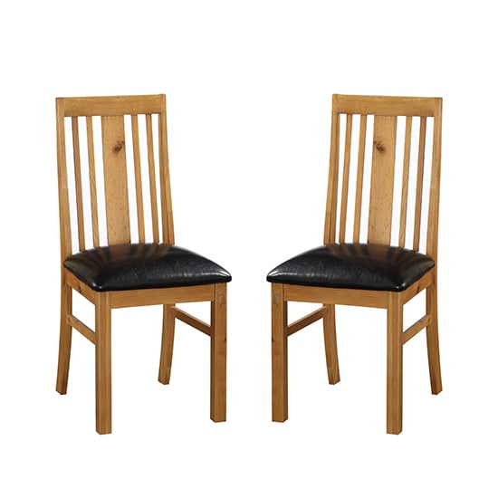 Adriel Light Oak Wooden Dining Chairs In Pair
