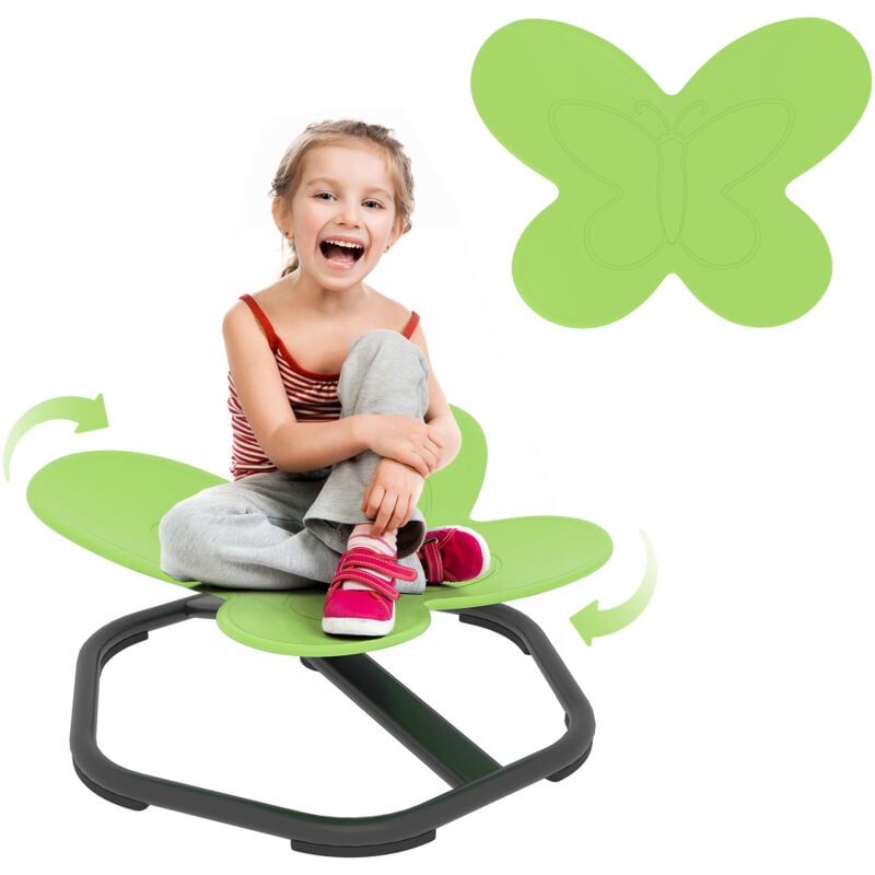 Aiyaplay - Butterfly-Shaped Kids Swivel Chair, Sensory Spinning Chair, Green