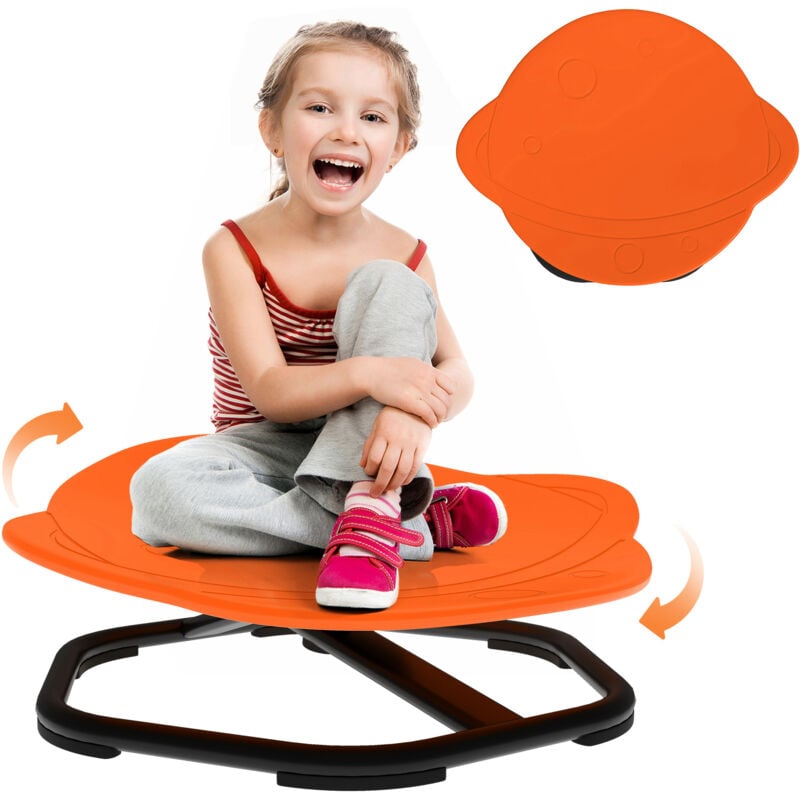 Aiyaplay - Planet-Shaped Kids Swivel Chair, Sensory Spinning Chair, Orange