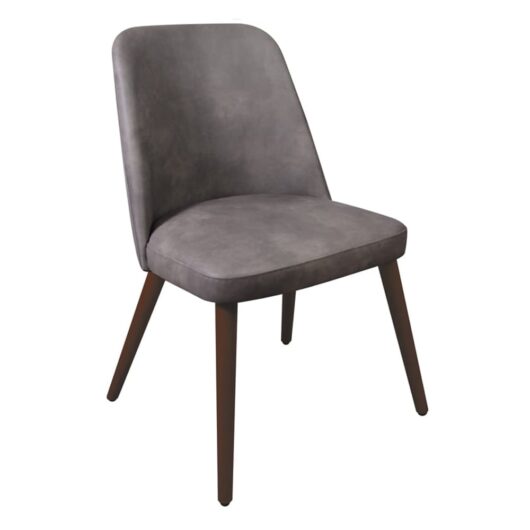 Avelay Faux Leather Bedroom Chair In Steel Grey Vintage Elegance
