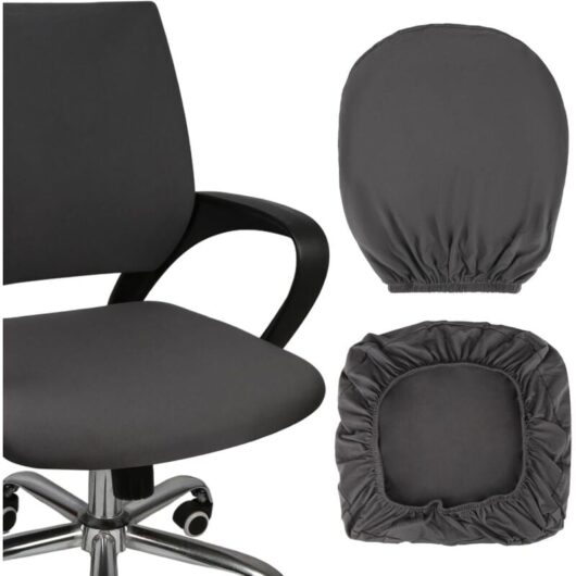 CCYKXA Black Office Chair Cover, Washable Office Chair Cover, Elastic Office Chair Cover, Fits Most Office Chairs from 38 to 48 cm