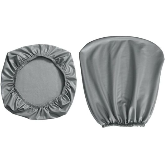CCYKXA Light grey office chair cover - Washable cover - Fits most office chairs from 38 to 48 cm (backrest cover and seat cushion cover)